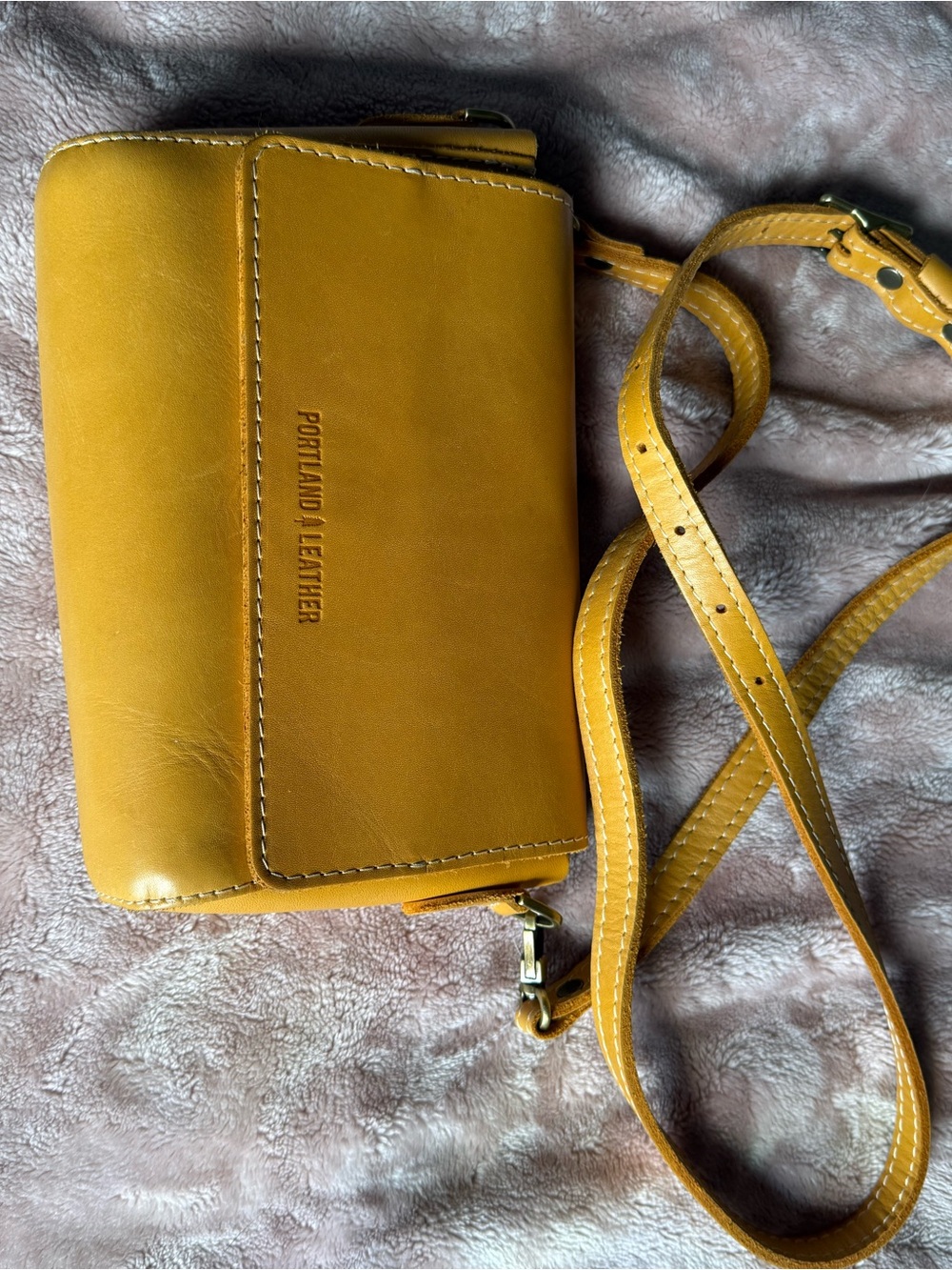 Portland Leather Goods Small Metro Sunflower Leather Crossbody